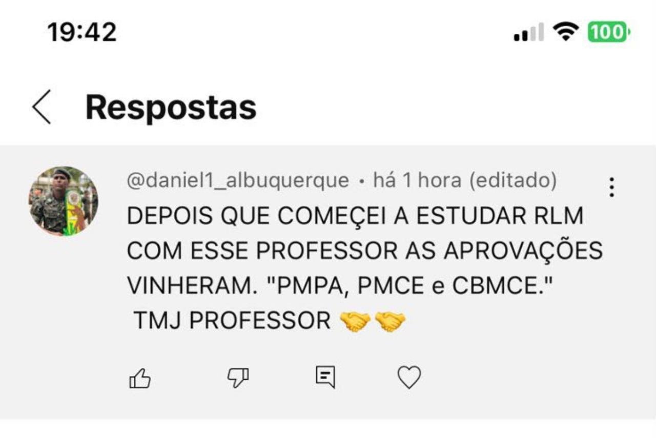 Print de mensagem de aluno aprovado em três concursos