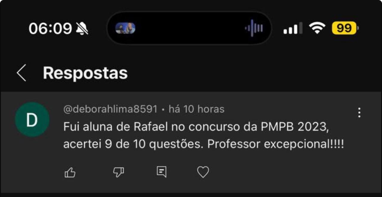 Print de mensagem de aluna aprovada